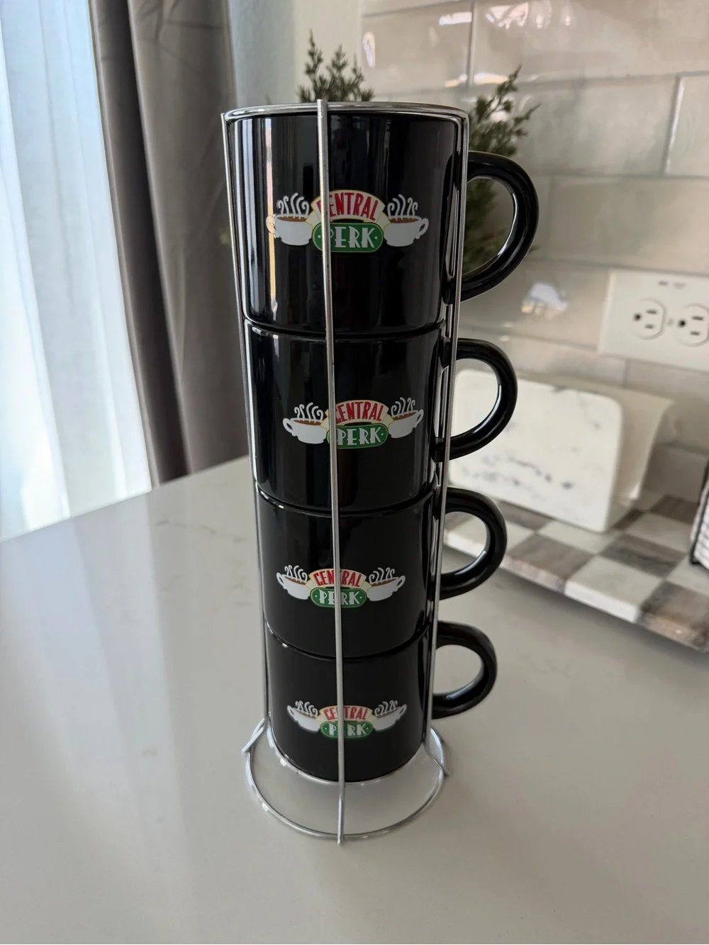 Stackable FRIENDS Central Perk ceramic mug set